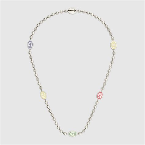 gucci round boule sterling silver necklace|gucci interlocking g sterling silver.